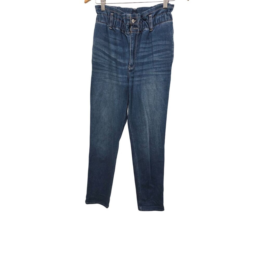 Hollister Women's Western High-Elastic Waisted Tapered Denim Jeans W26 L27‎ Blue